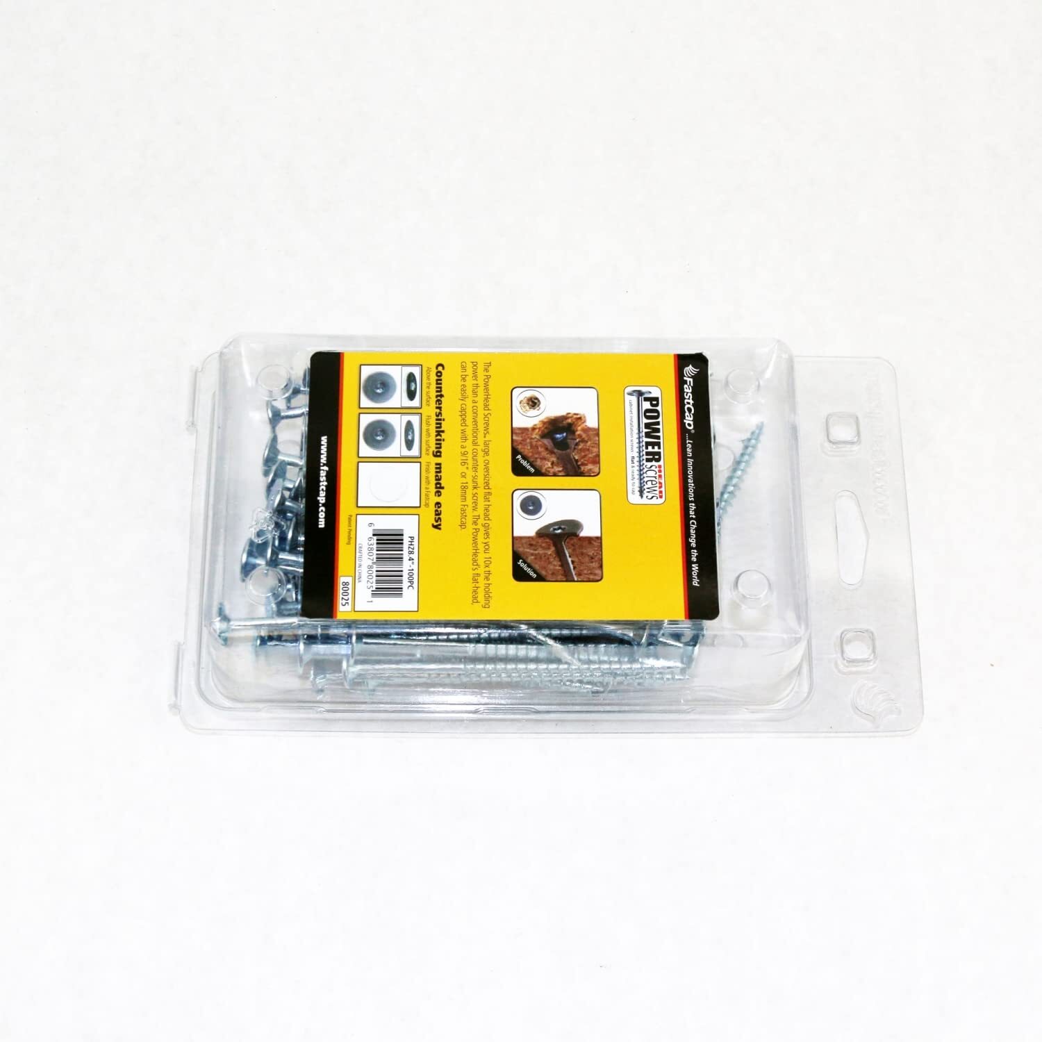 FastCap PowerHead Wood Screws with Large Flat Head Self-Tapping Point 4″ 2