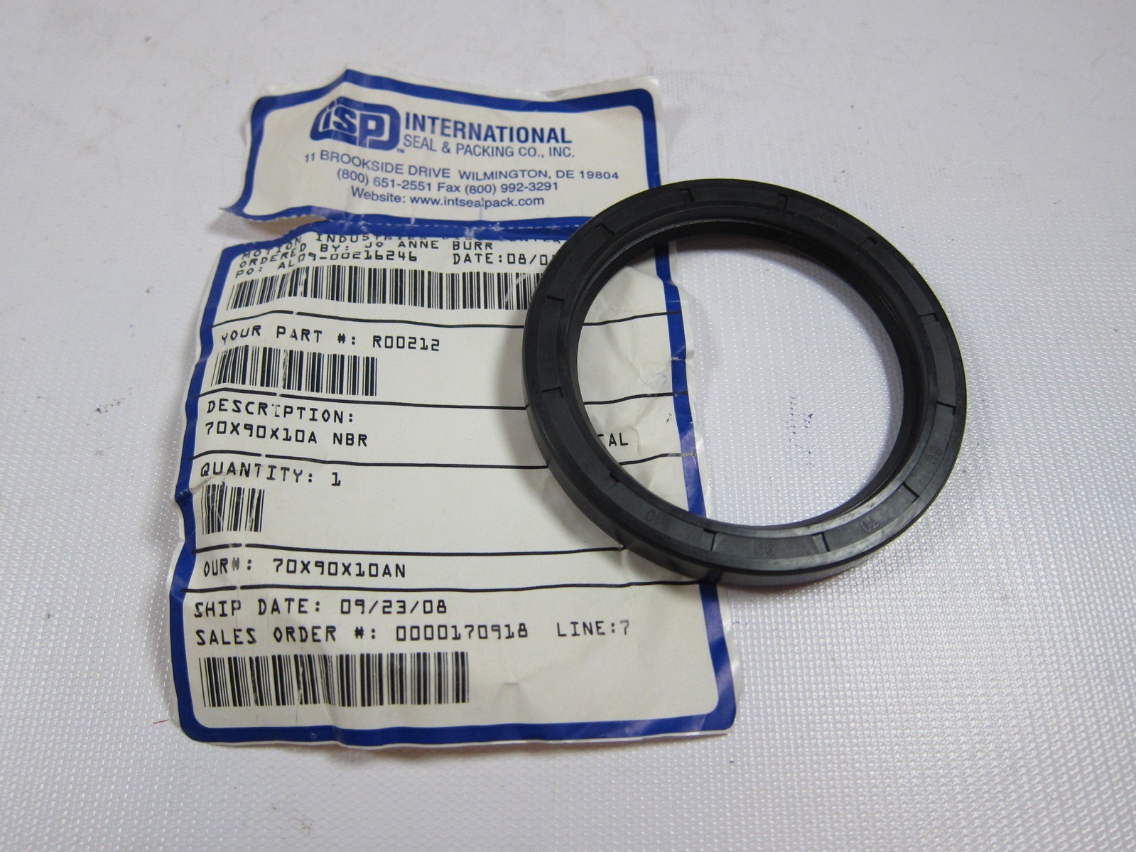 New ISP Technologies R00212 Oil Seal 70X90X10MM