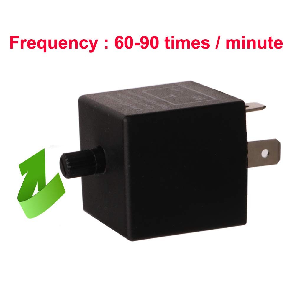 12V 3 Pin LED Flasher Relay for Motorcycle Turn Signals Adjustable, 6