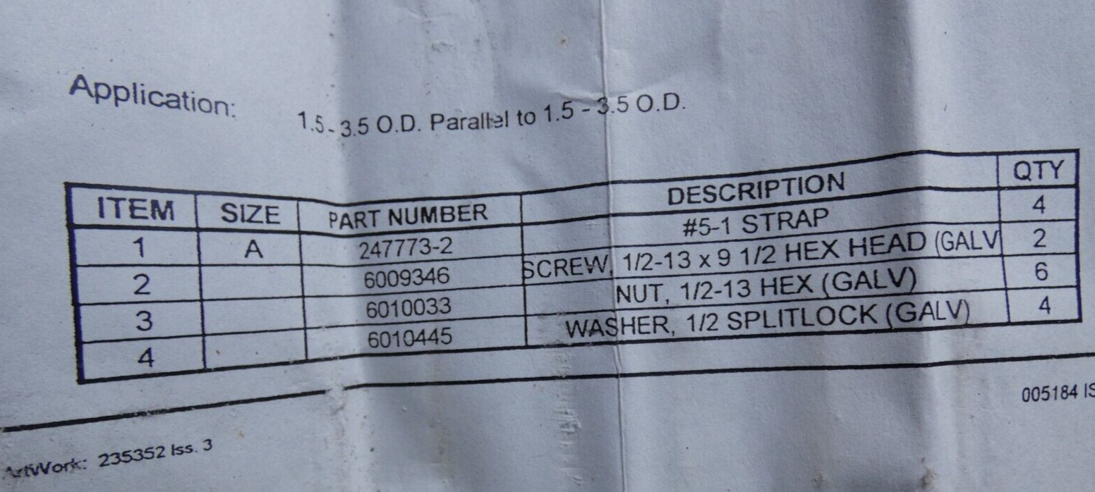New Sinclair Clamp Set for Pipes from 1.5″ up to 3.5″ Model # 5