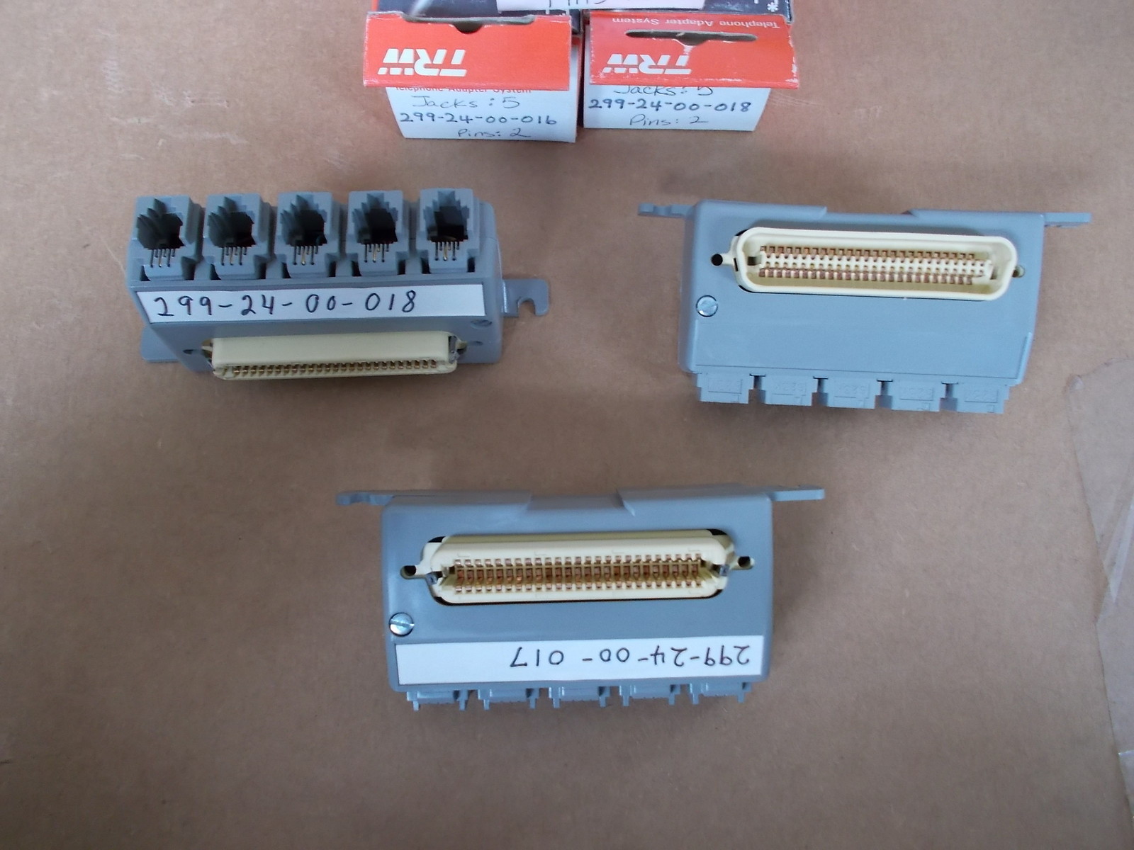 TRW Cinch Super Mod V Telephone Adapter 2-Pin 5-Jacks, Lot of 3