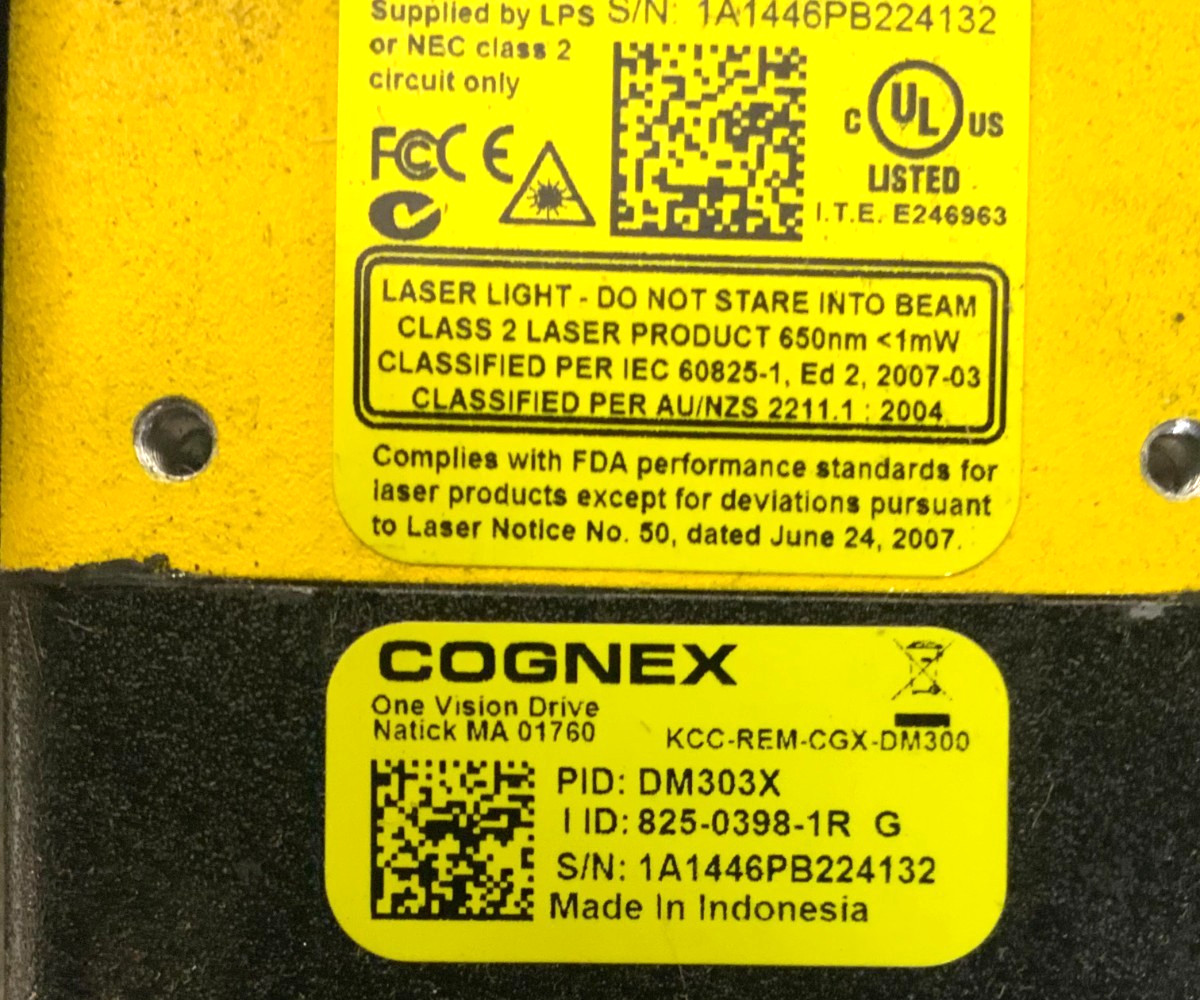 Cognex DM303X ODDM-300-625-W Smart Vision Lights Barcode Reader P/N: 821-0095-3R