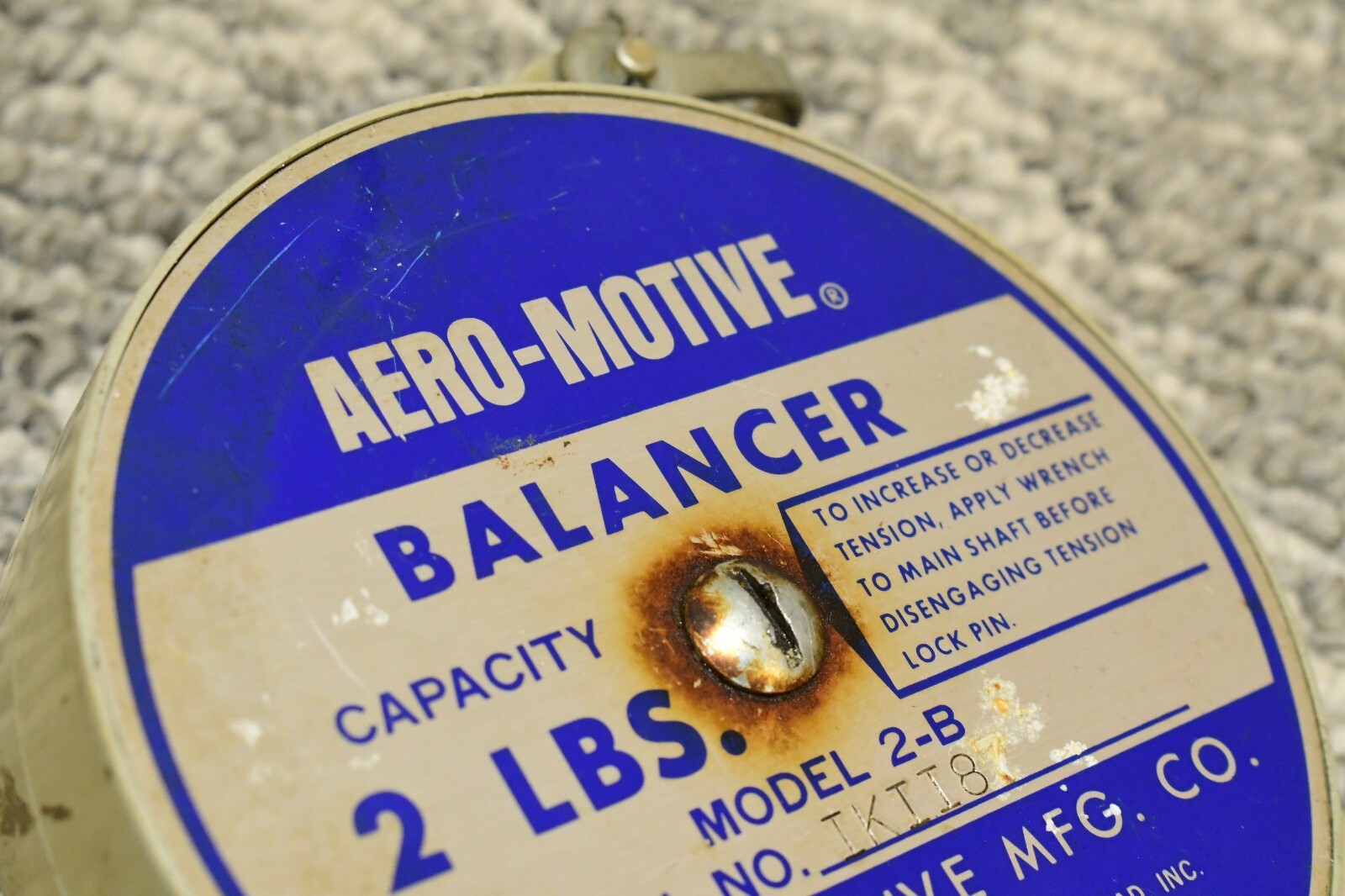 Vintage Aero Motive Balancer Model 2-B 2lb Torque Reel Cable Tool Shop USA