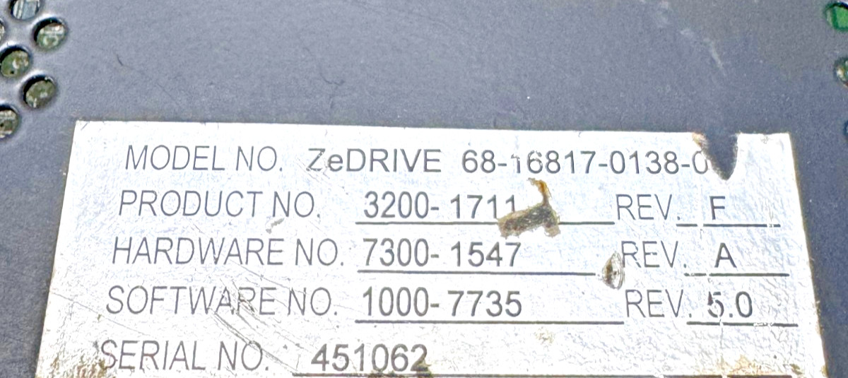 Zenith Pumps ZeDRIVE 68-16817-0138-0 Variable Speed Drive Controller