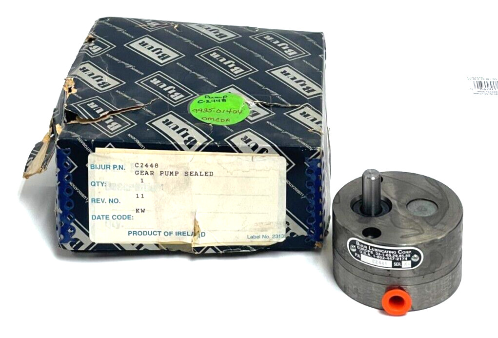 BIJUR LUBRICATING CORP. C2448 SEALED GEAR PUMP