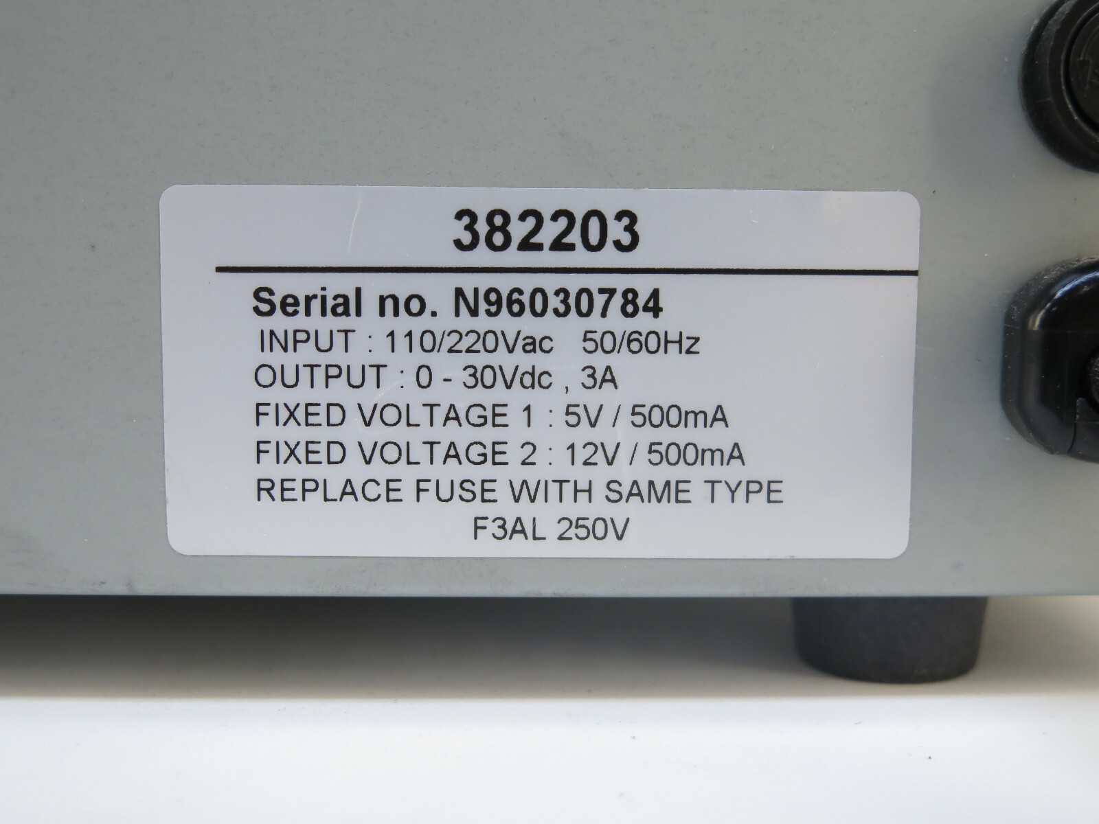 Extech 382203 DC Power Supply – 0-30VDC, 3A Triple Outlet Analog Power Supply