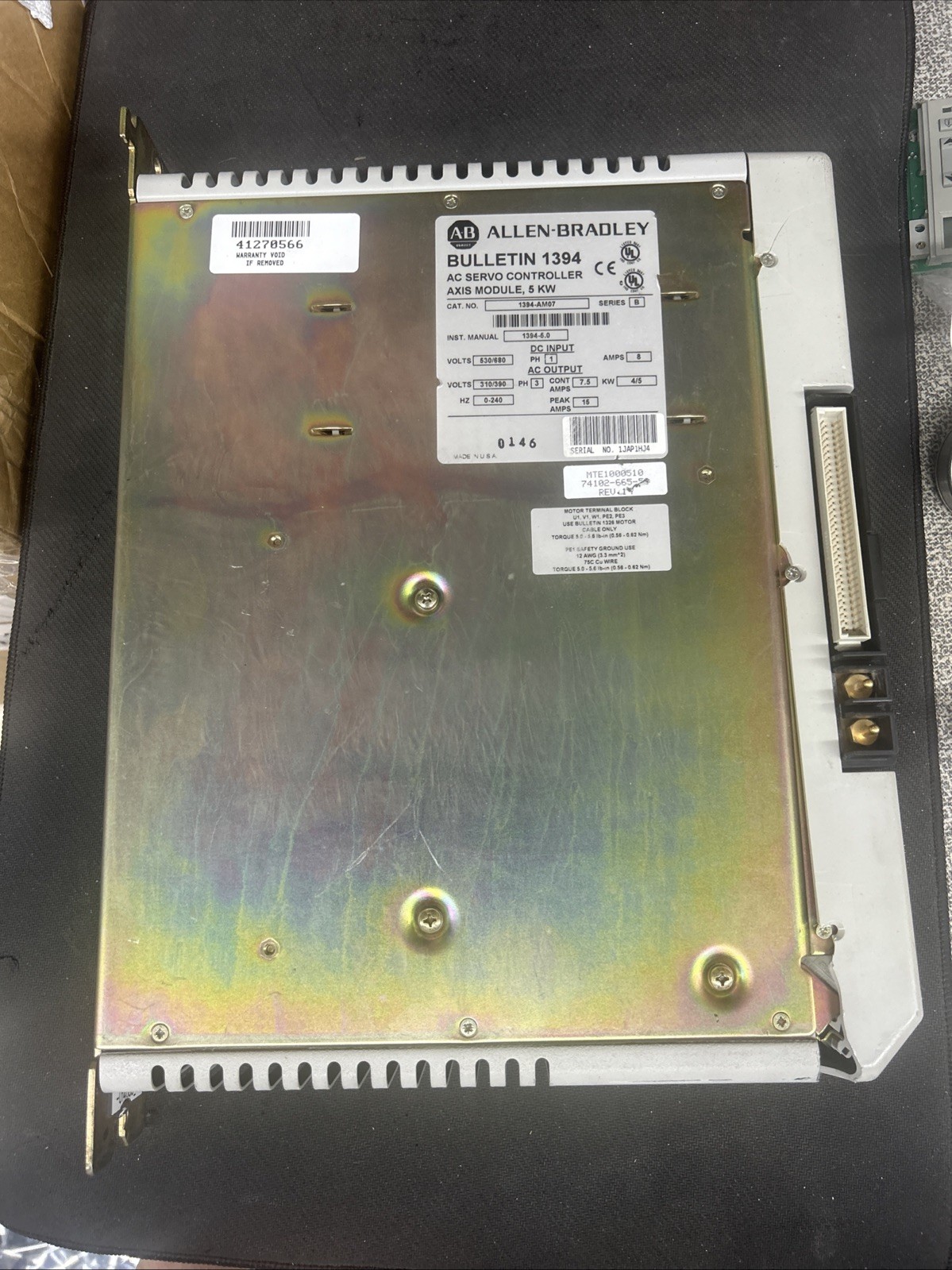 Allen Bradley 1394-AM07 SER. B AC Servo Controller 5KW Axis Module