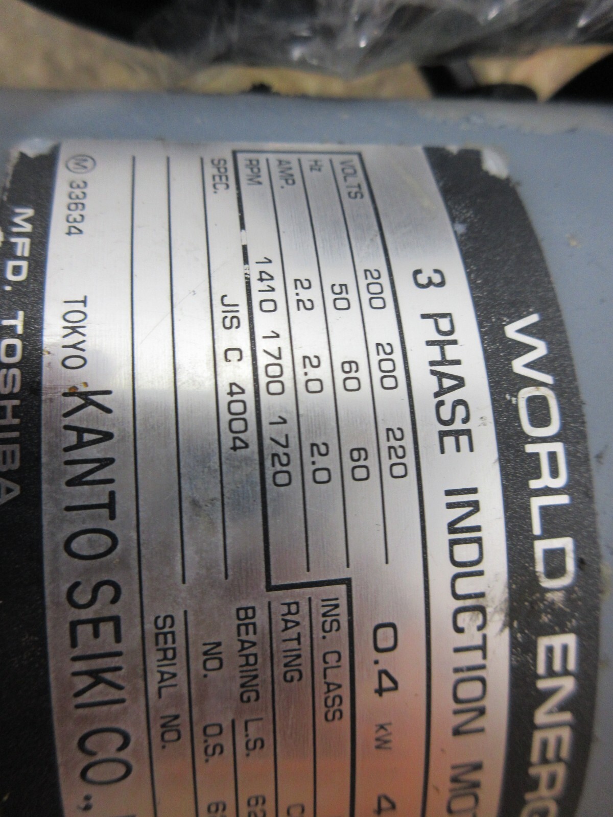 KANTO SEIKI FCKLK8 IK 71 JP44 TOP-210HAEMVB TROCHOID PUMP MOTOR NOP