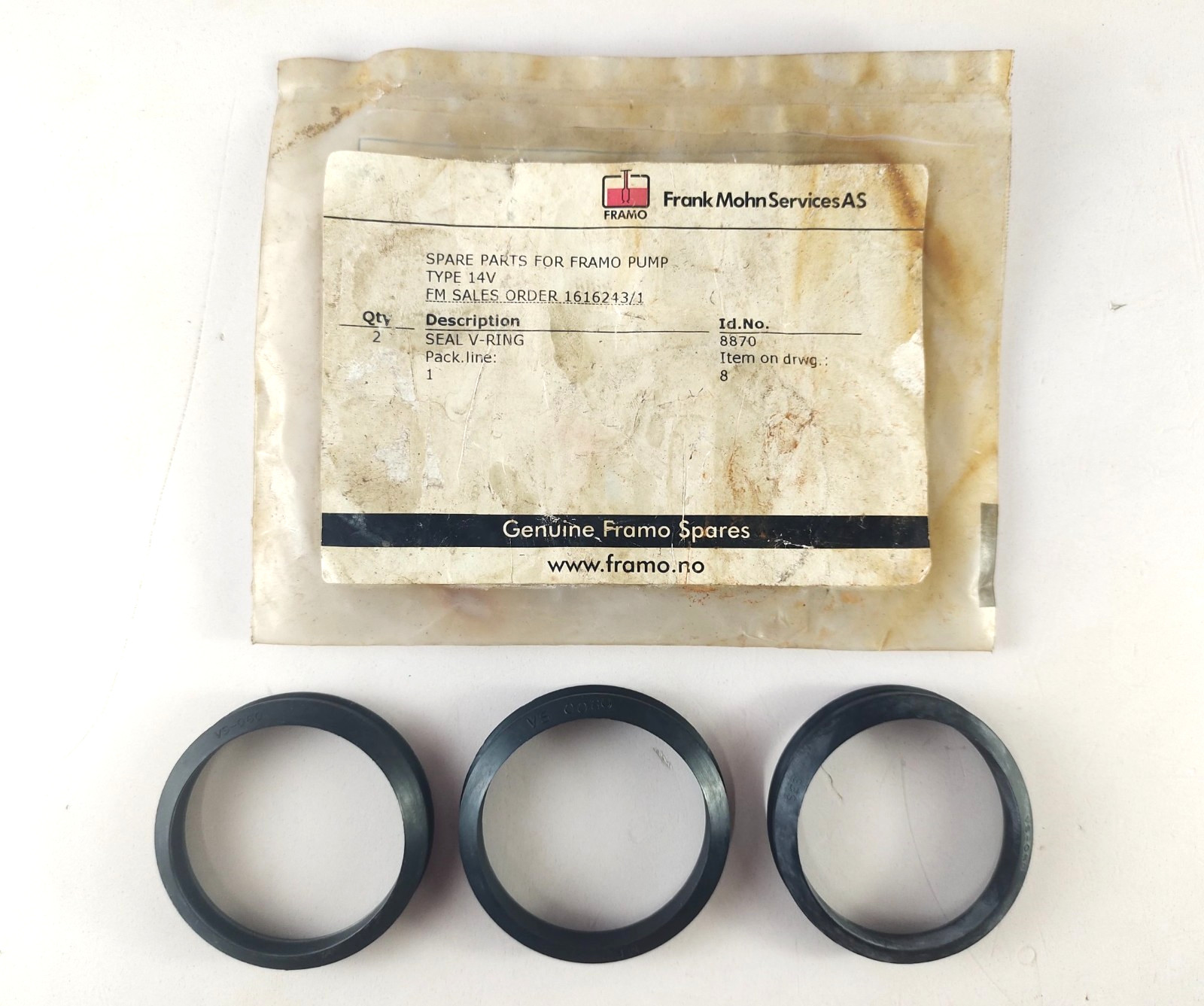 Seal V-Ring 8870 For Framo Pump Genuine Spare Parts (Pack of 3 Pcs)