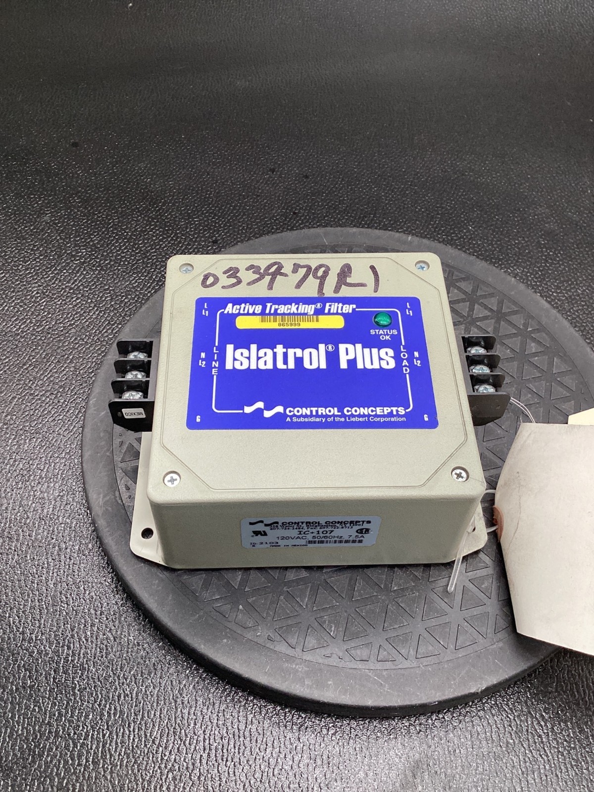 CONTROL CONCEPTS IC+107 Islatrol Plus Active Tracking Filter 120V 7.5A USED