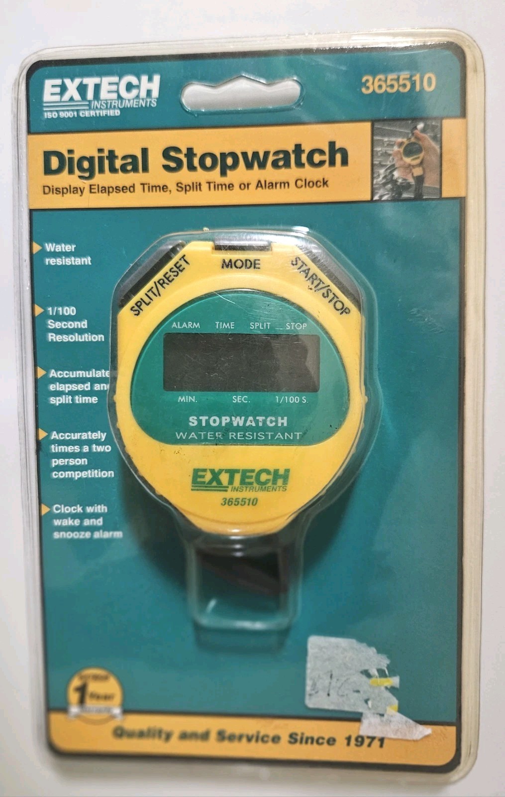Extech 365510 Digital Stopwatch w/ Neckstrap-Water Resistant- Large LCD display