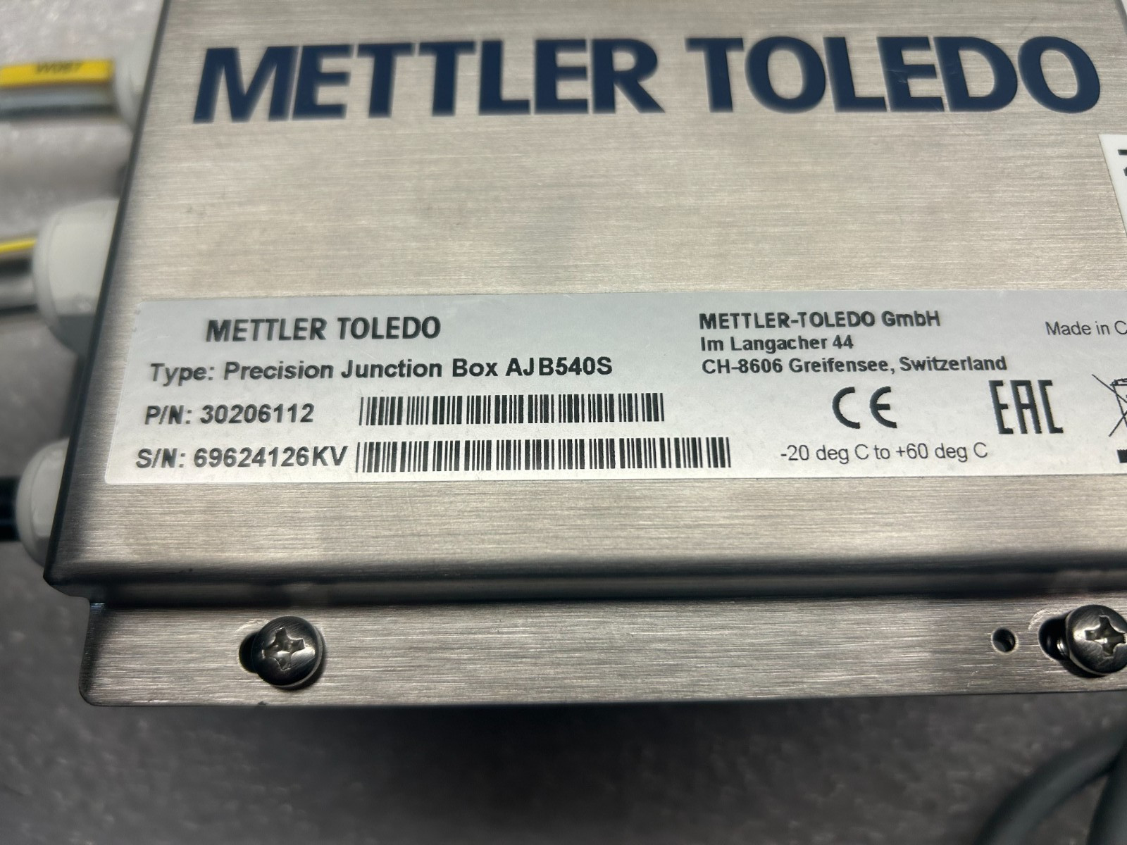Mettler Toledo AJB540S Precision Junction Box p/n 30206112