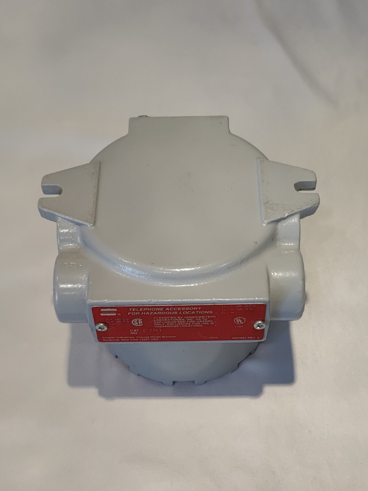 Cooper Crouse Hinds ETR1 Explosion Proof Telephone Ringer Enclosure