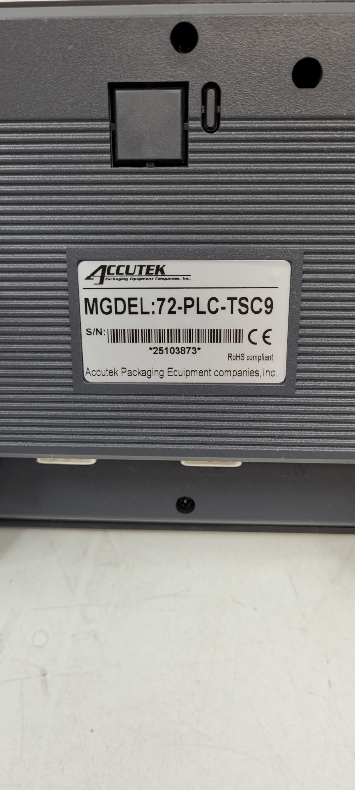 ACCUTEK PACKAGING 72-PLC-TSC9 HMI LED LCD DISPLAY CONTROL SCREEN CONTROLLER NEW