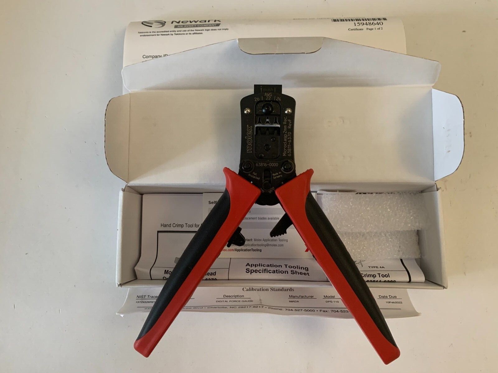 Molex 638116370  Crimp Tool 26-22 AWG Molex Hand Tool Crimper