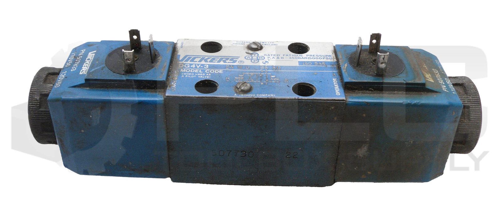 VICKERS DG4V-3 2N M U B6 60 SOLENOID VALVE 5000PSI W/ (2) 507833 COIL