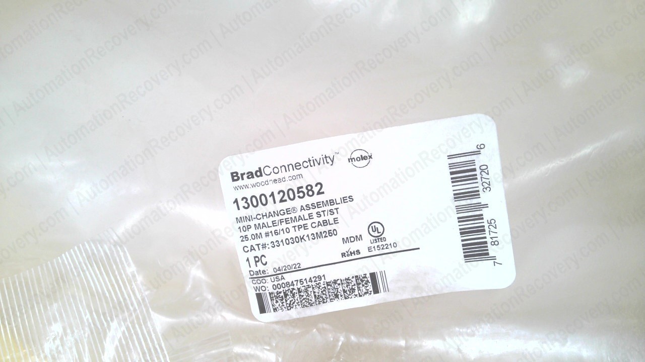 BRAD POWER 331030K13M250,DOUBLE ENDED CORDSET, 1300120582, NEW #352105