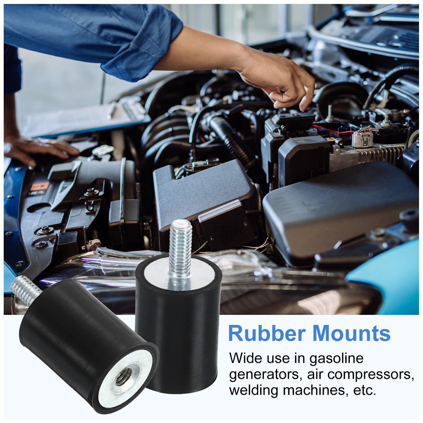 4Pcs M4x10mm Rubber Mounts 15x20mm Rubber Shock Absorber Mount with Nuts