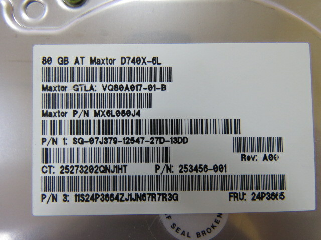 MAXTOR VQ80A017-01-B Qty of 1 per Lot MAXTOR 80GB 7200RPM IDE-VQ80A017-01-B