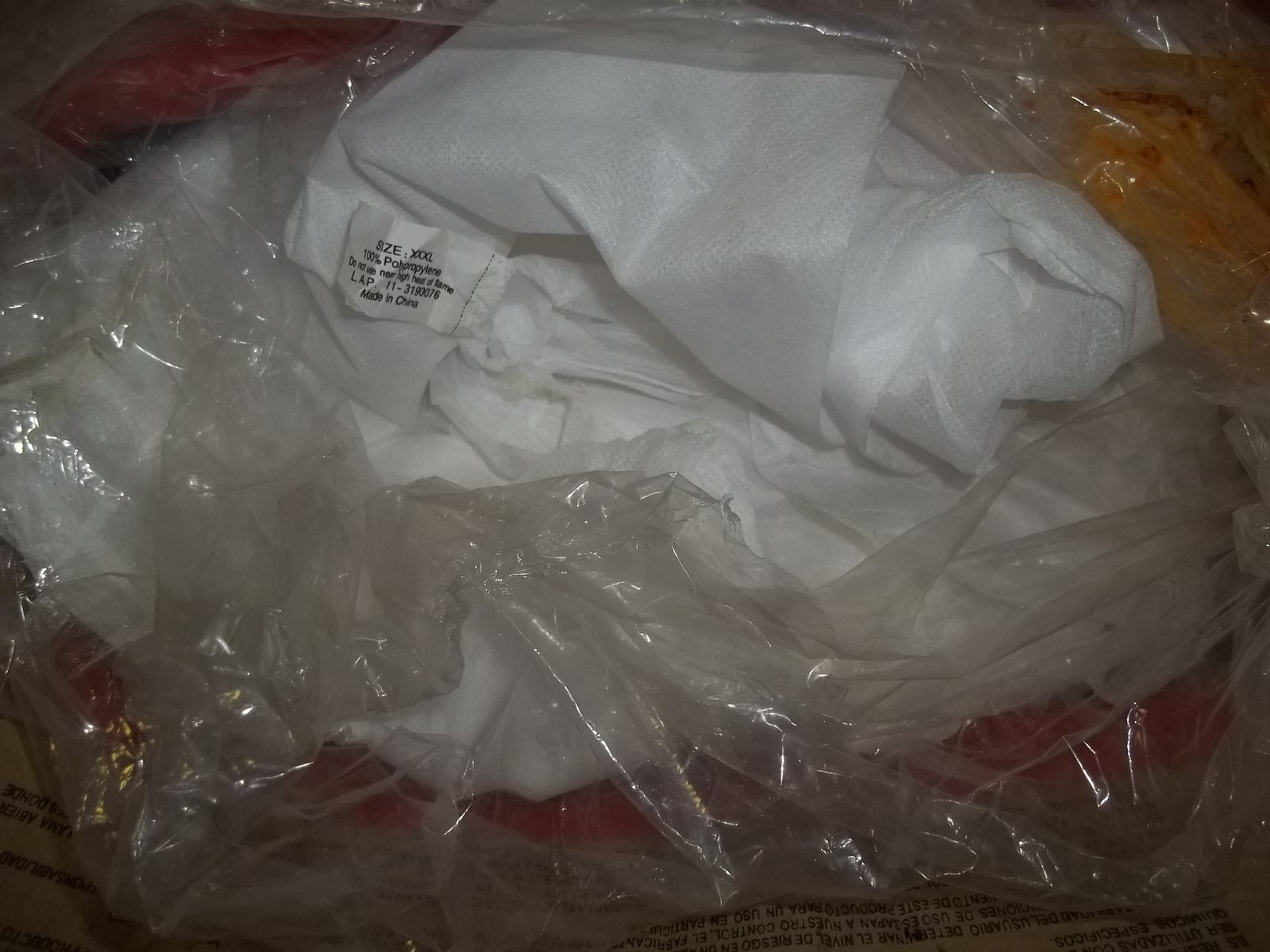 NEW Lot of 4 White 100% Polyprolene Coveralls w/ Hood 3XL 11-3190076 *FREE SHIP*