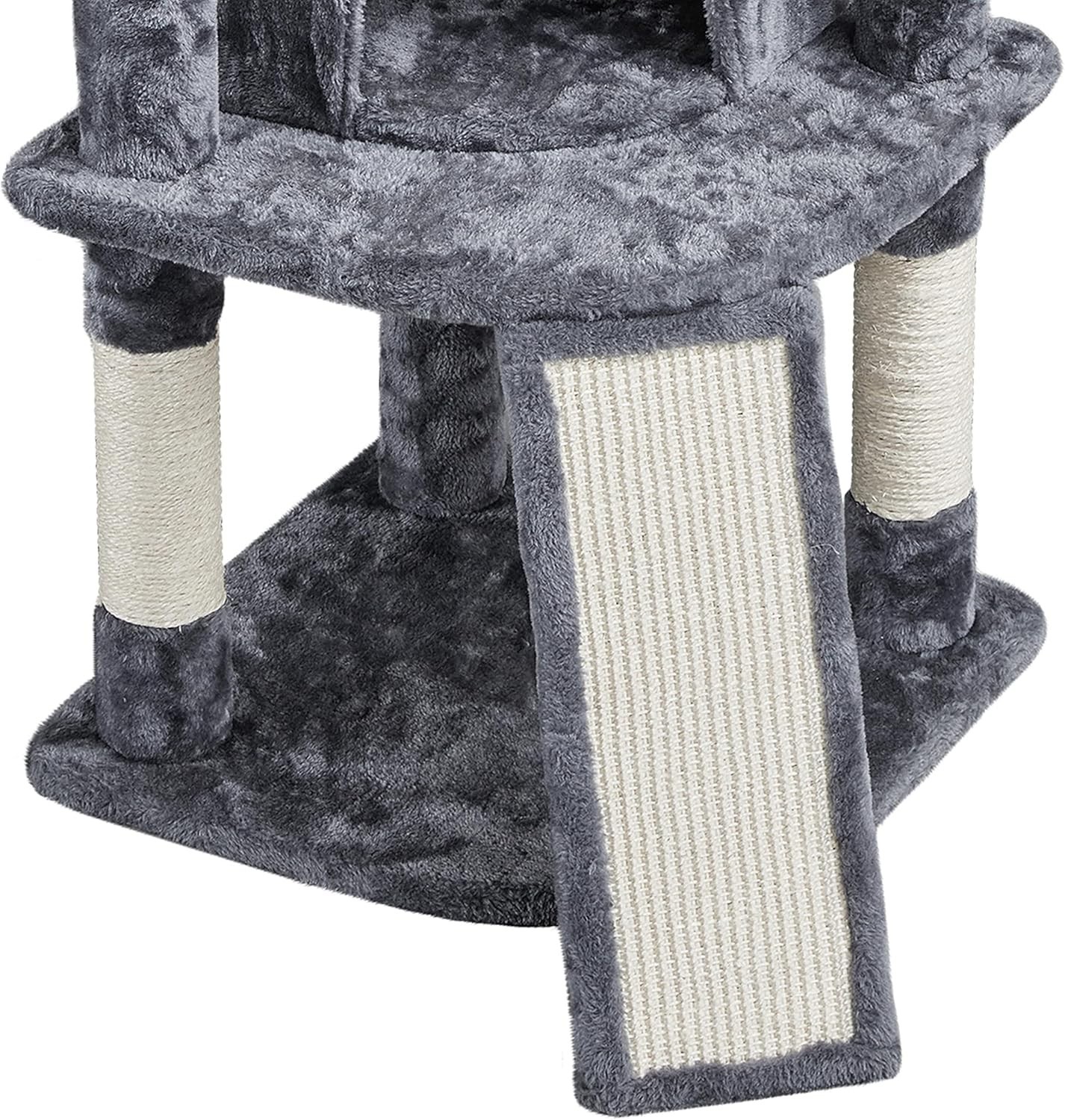 Topeakmart Medium Plush Cat Tree for Small Kittens, Dark Gray