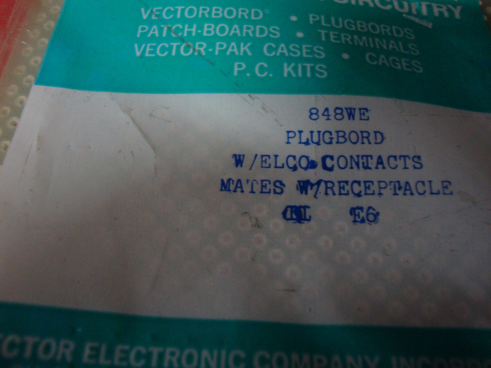 848WE Vector Electronics plug board w/ELCO contacts