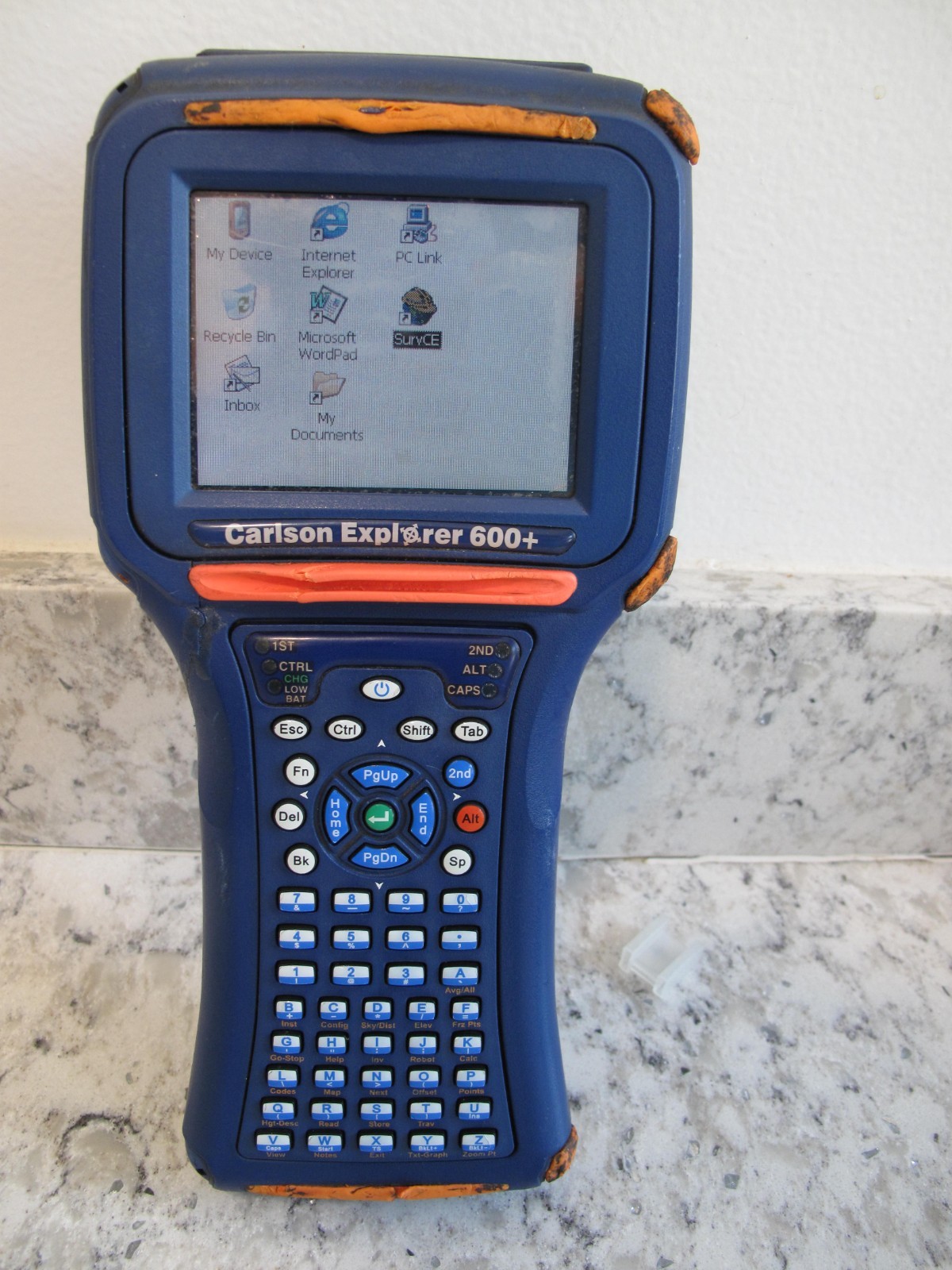 Carlson Explorer 600+ Data Collector turns on