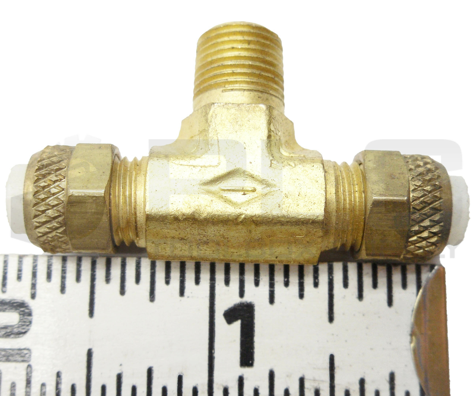 LOT OF 4 NEW 7/32 BRASS COMPRESSION TUBE MALE BRANCH TEE