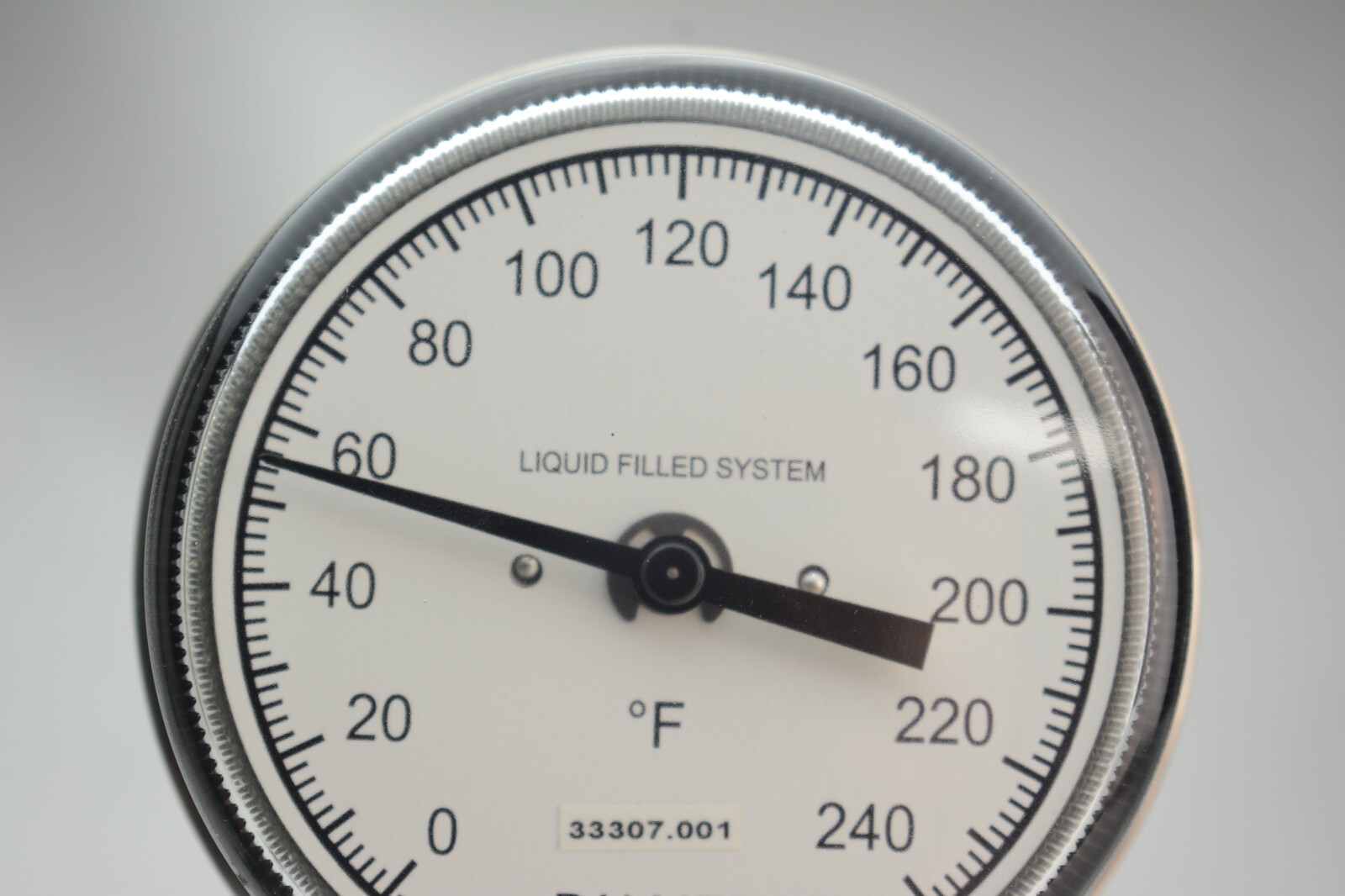Palmer Industrial Temperature Gauge Liquid filled 0-240F Glass Face
