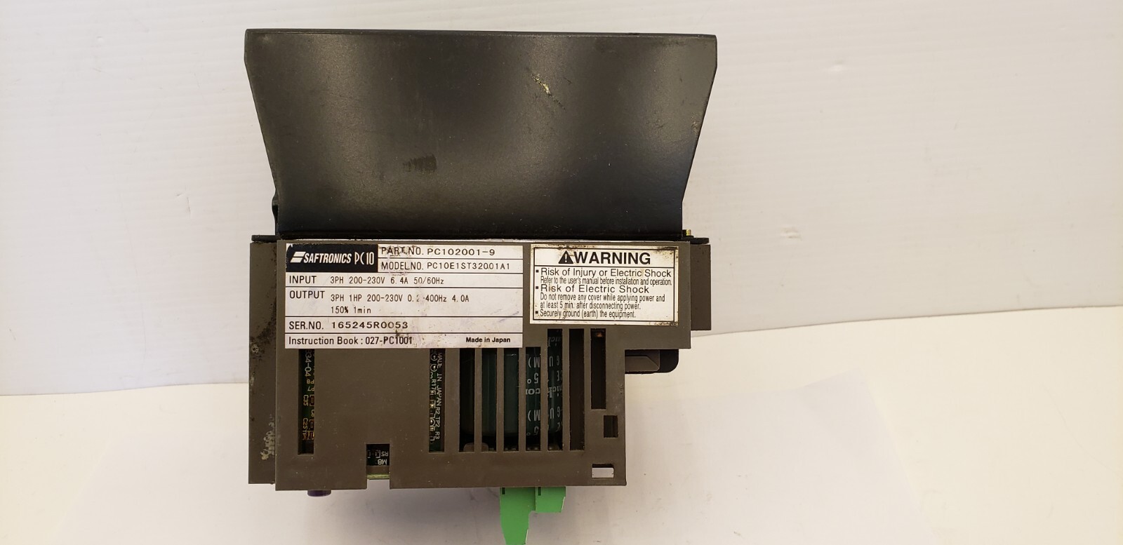 SAFTRONICS PC102001-9 DRIVE INVERTER, 3PH 200-230V 6.4A 50/60Hz, MADE IN JAPAN