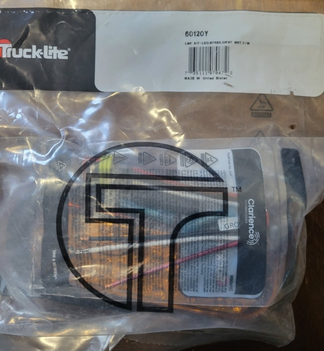 Truck-Lite (60120Y) Strobe Light, Grommet Kit and Wiring kit