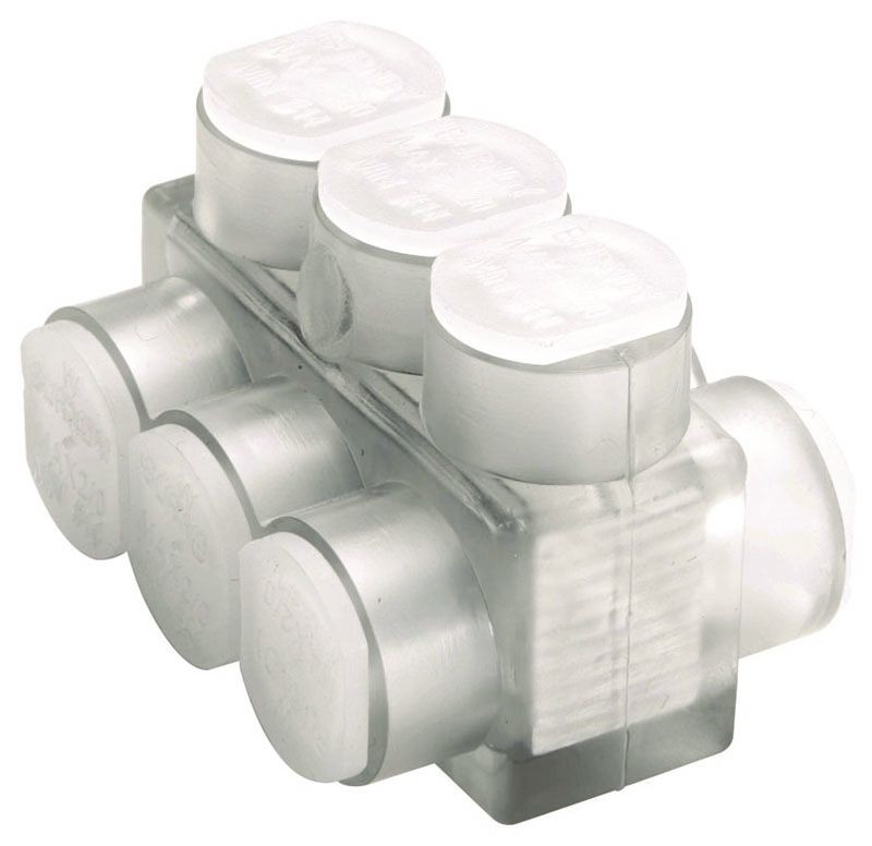 BURNDY BIBD43 Multiple Tap Connector 3 Port 14-4 AWG Aluminum Clear Insulated