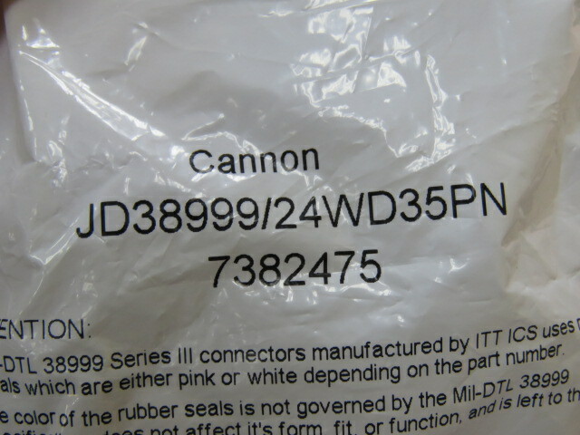 ITT CANNON D38999/24WD35PN Qty of 1 per Lot 37 Position Circular Connector Re