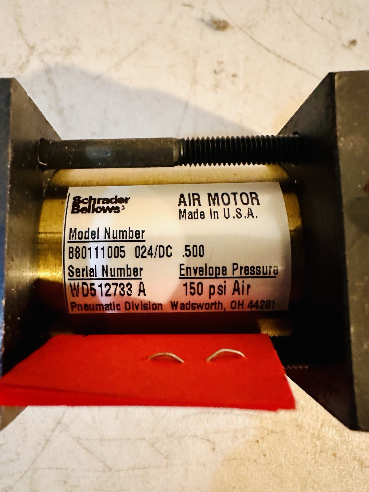 SCHRADER BELLOWS AIR MOTOR B80111005