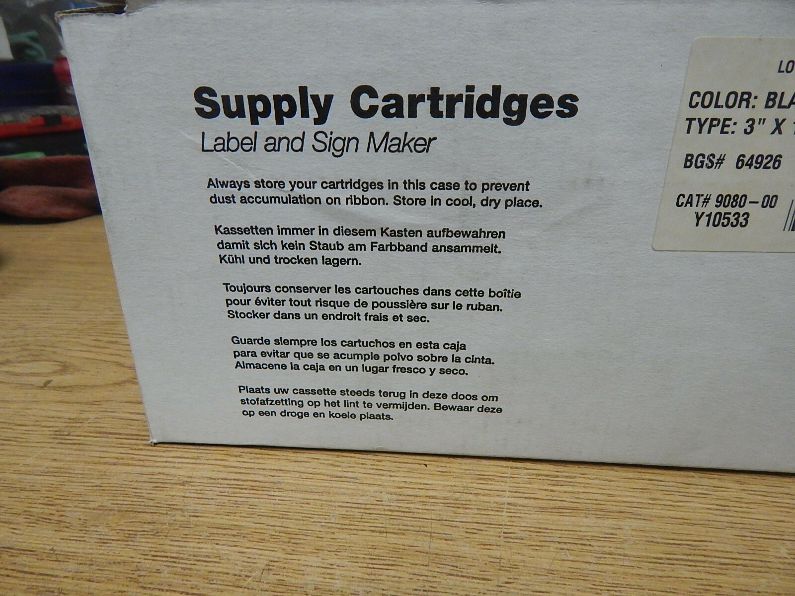 NEW Supply Cartridges 9080-00 Label & Sign Maker Y10533 3″x110′ *FREE SHIPPING*
