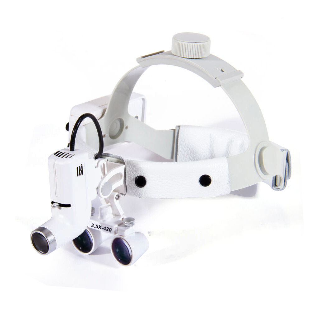 Medical Surgical Dental 3.5X Binocular Loupes Magnifier Headband w/LED Headlight