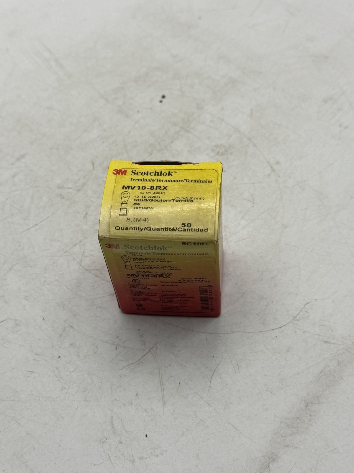 3M Scotchlok MV10-8RX Ring Terminals 12-10 AWG 8 (M4) Yellow Insulated 50pc