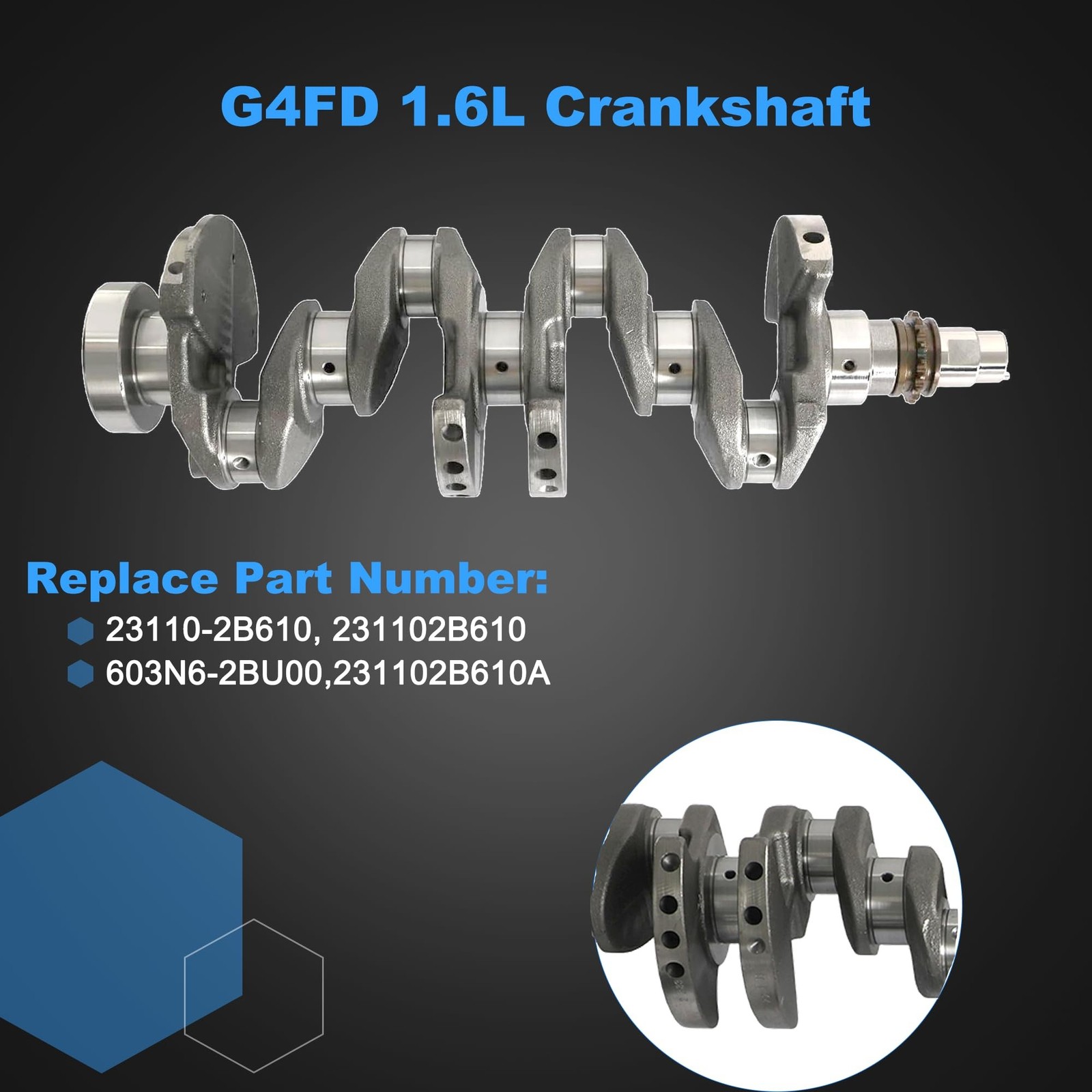 G4FD 1.6 Engine Overhaul Rebuild Kit & Crankshaft Kit with Piston Con-rod Fit…
