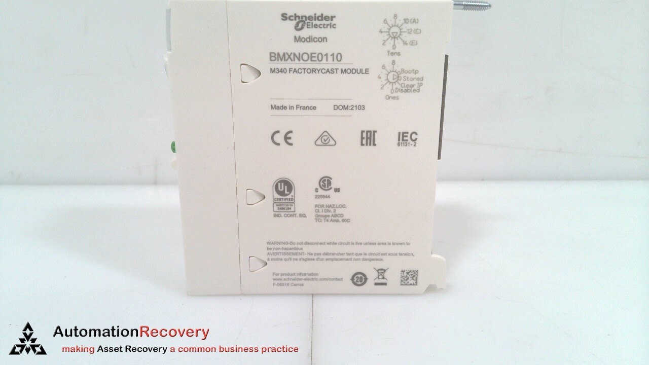 SCHNEIDER ELECTRIC BMXNOE0110, MODICON ETHERNET TCP/IP NETWORK MODULE, N #325505