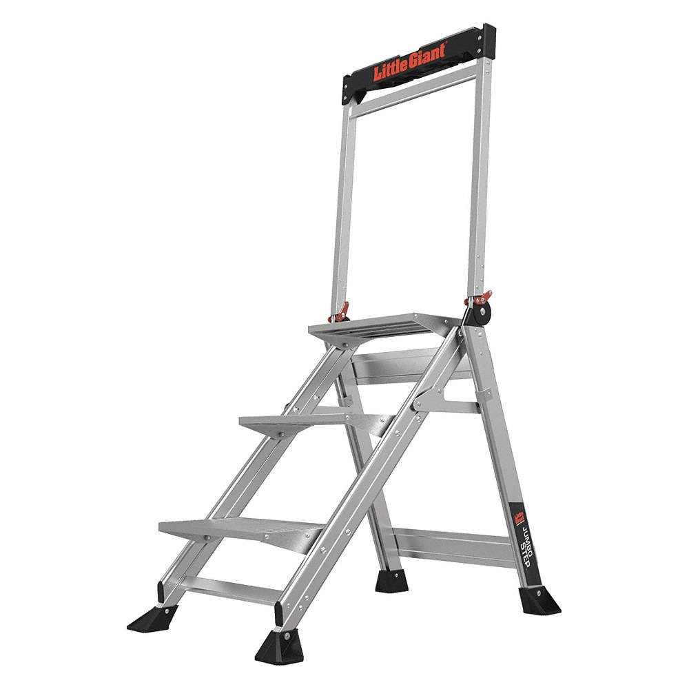 LITTLE GIANT 11903 Folding Step,375 lb. Ld Cap.,Aluminum 455C39