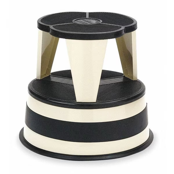 Cramer 1001-19 Round Office Stool, 2 Steps, 350 lb Load Capacity, 14 1