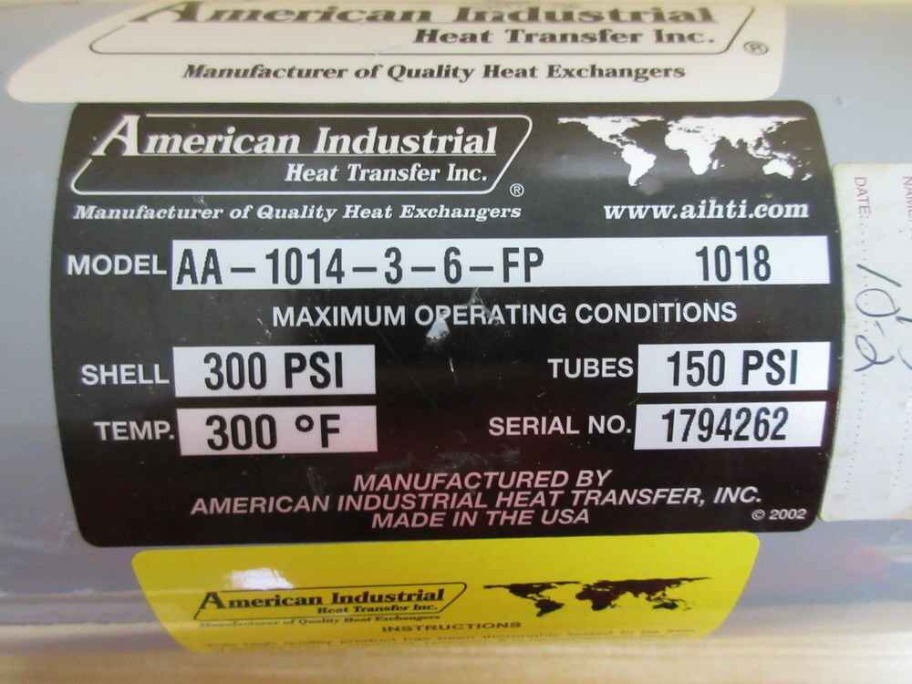 American Industrial AA-1014-3-6-FP Heat Exchanger AA101436FP