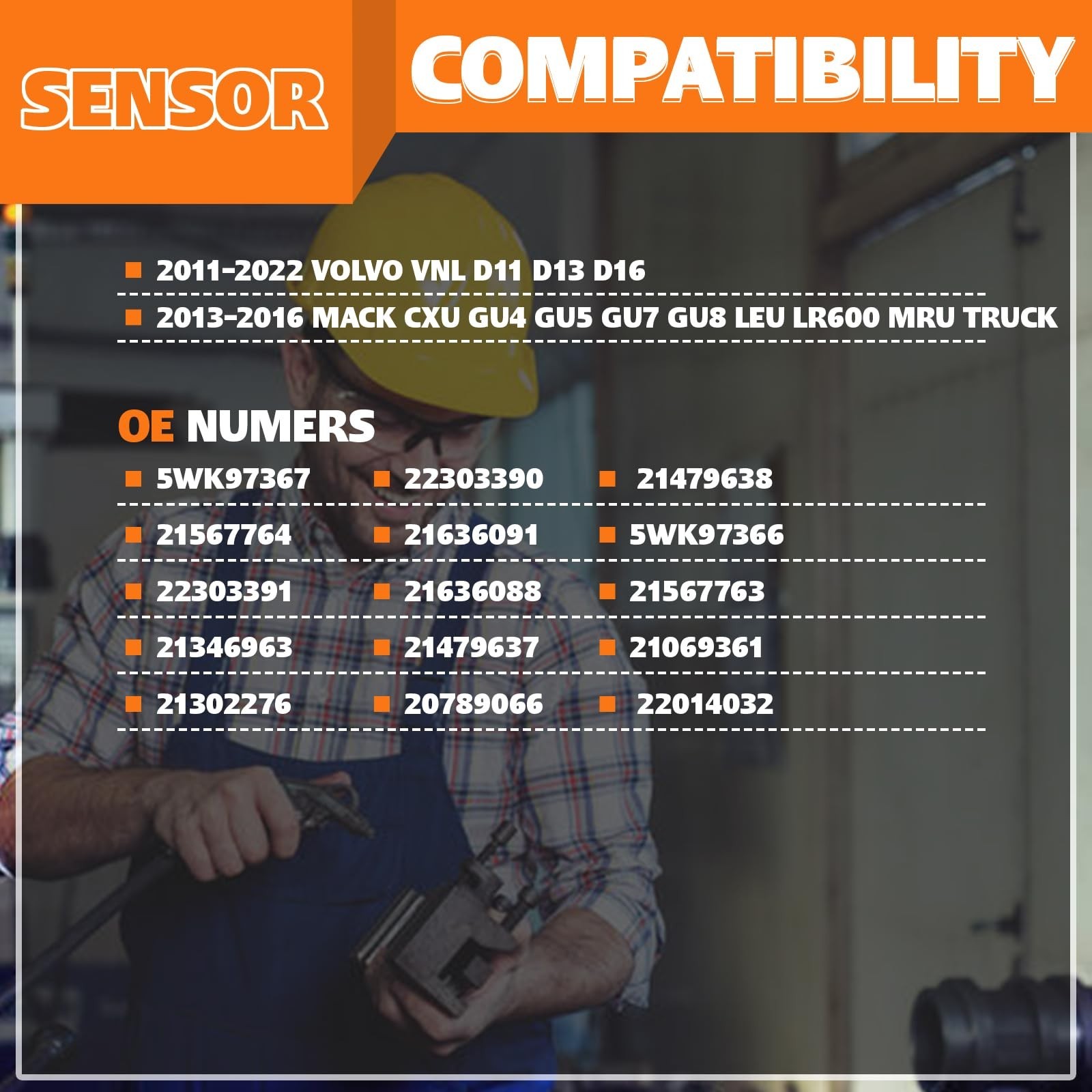 5WK97367 NOx Sensor Inlet Nitrogen Oxide Sensor for Volvo D11 D13 D16 VHD VN …