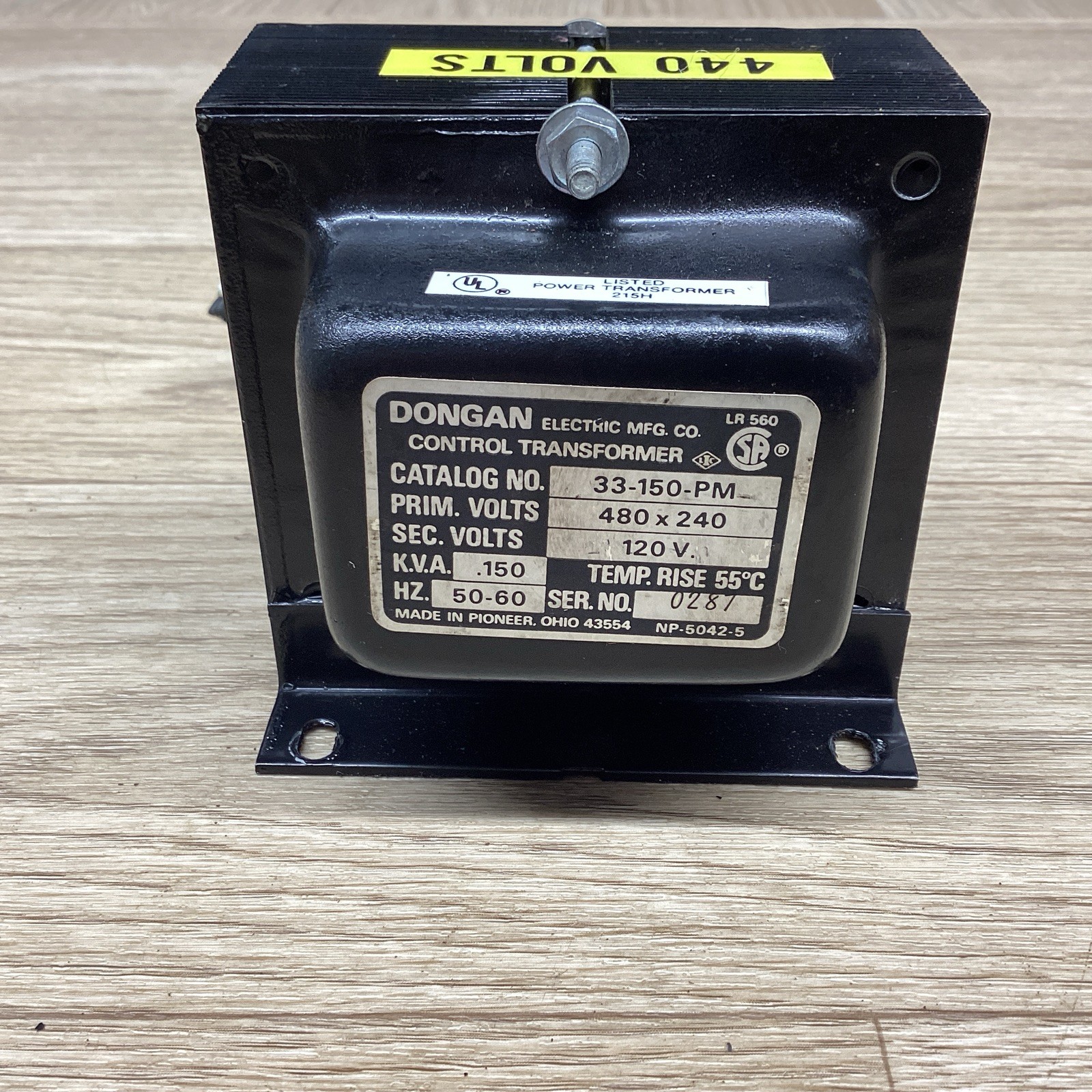 DONGAN 33-150-PM 480X240V .150 KVA 50-60 HZ CONTROL TRANSFORMER #806PT154*CO