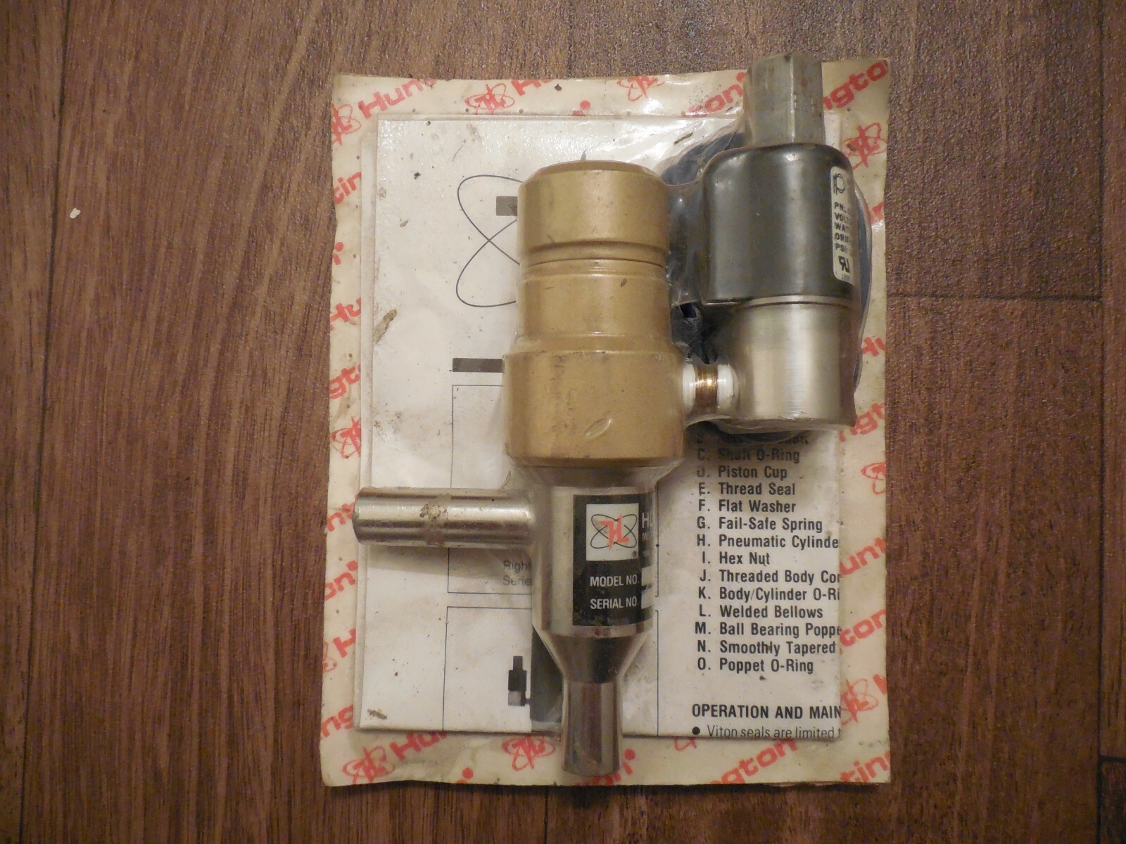 HUNTINGTON Pneumatic angle valve Model PV-053 & 53JJ8XGB