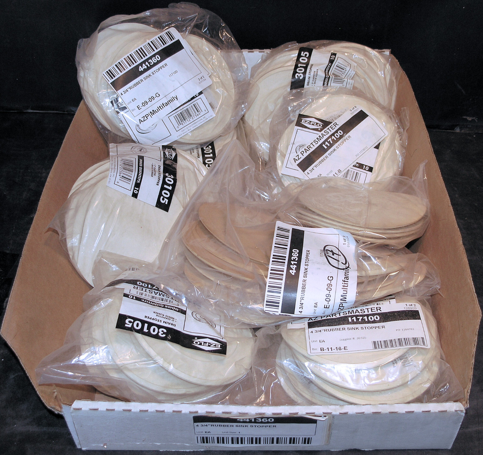 Wholesale Lot of 80 EZ-Flo 30105 RUBBER Drain Stopper up to 4 3/4″ Pipe Diameter