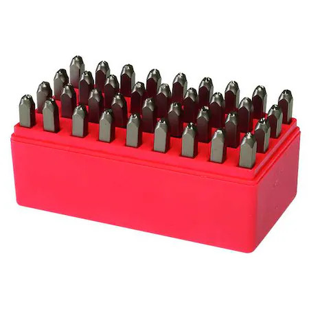 Zoro Select 2Cdy9 Hand Stamp Kit, Letter/Number Set, 2Cdy9