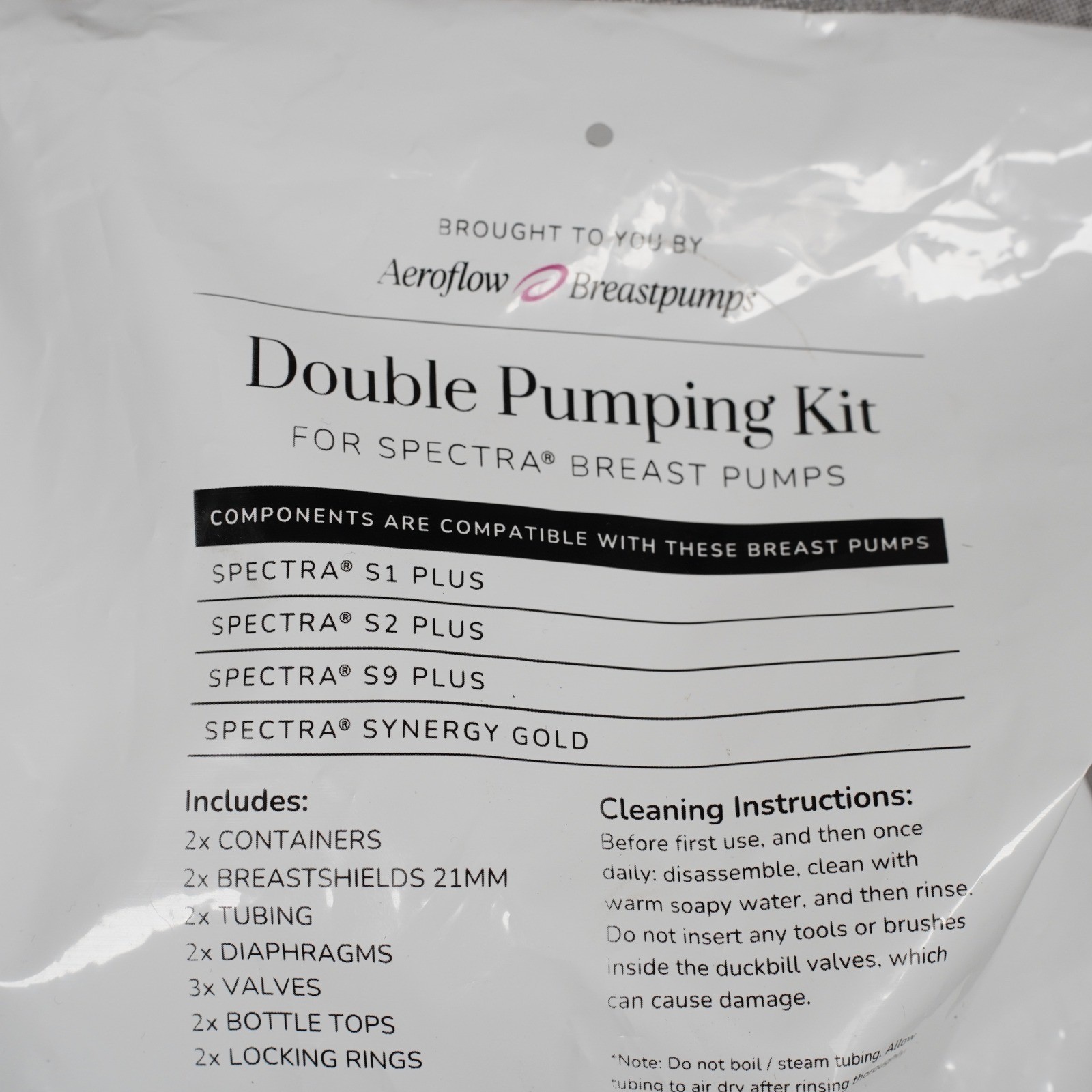 Aeroflow Double Pumping Kit for Spectra Breast Pumps 21mm