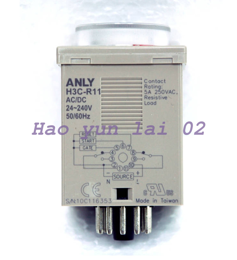 1PCS Industrial Timer H3C-R11 AC/DC 24~240Vin 1.2S~300H ANLY NEW