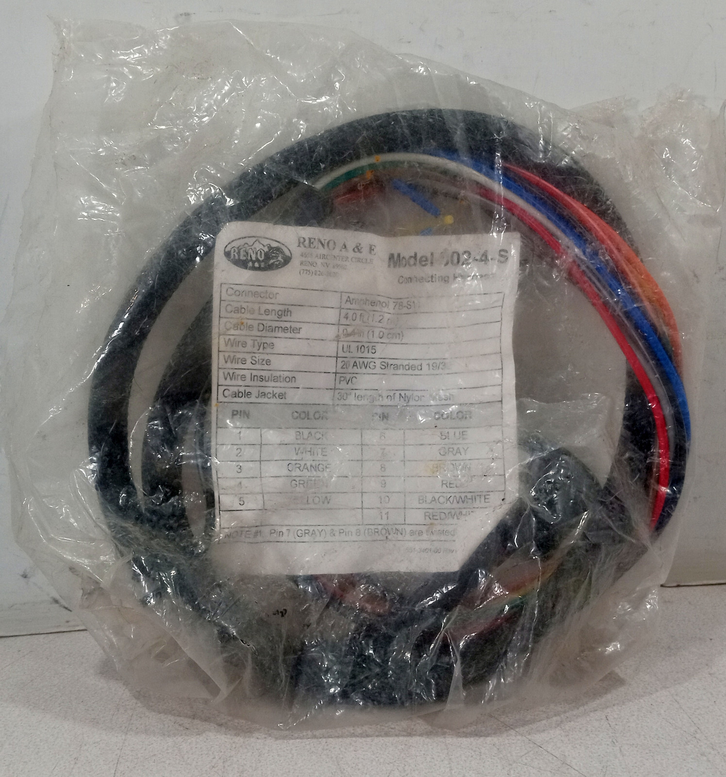 1 NEW RENO A & E 802-4S WIRING CONNECTING HARNESS NIP/NNP ***MAKE OFFER***